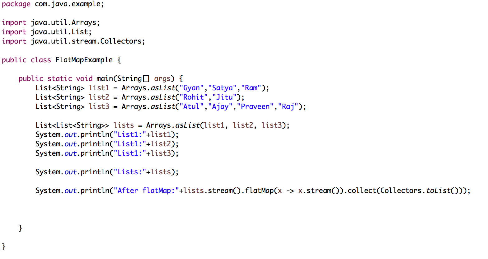 Flatmap In Java Stream Javagyansite