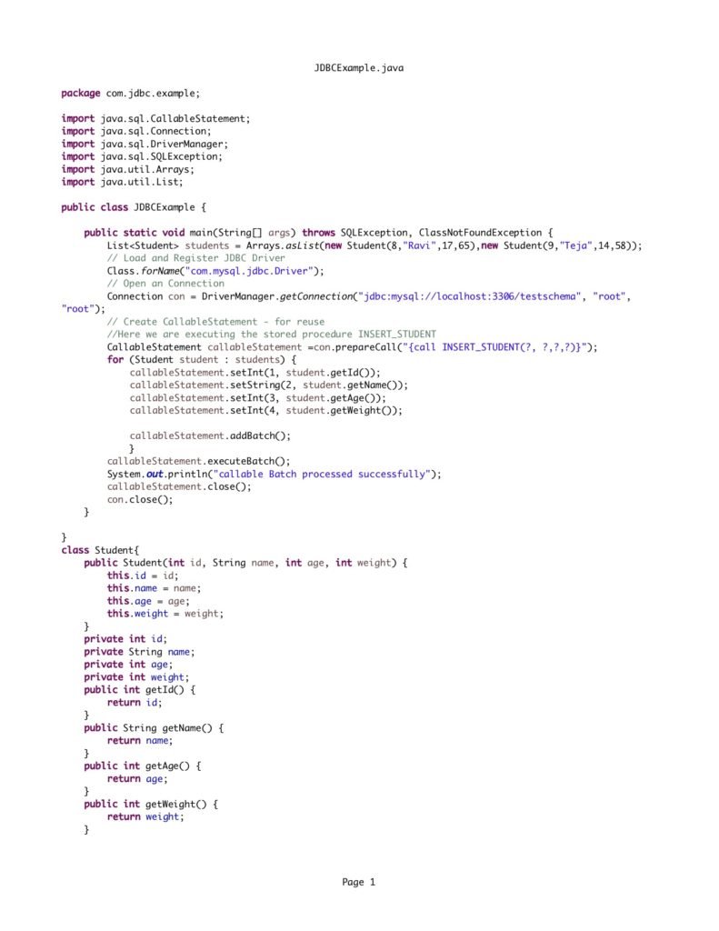 CallableStatement in JDBC - Javagyansite